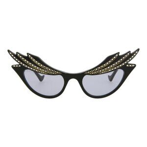 New Authentic Gucci Womens Cat Eye Black Black Violet Fashion Designer Sunglasse